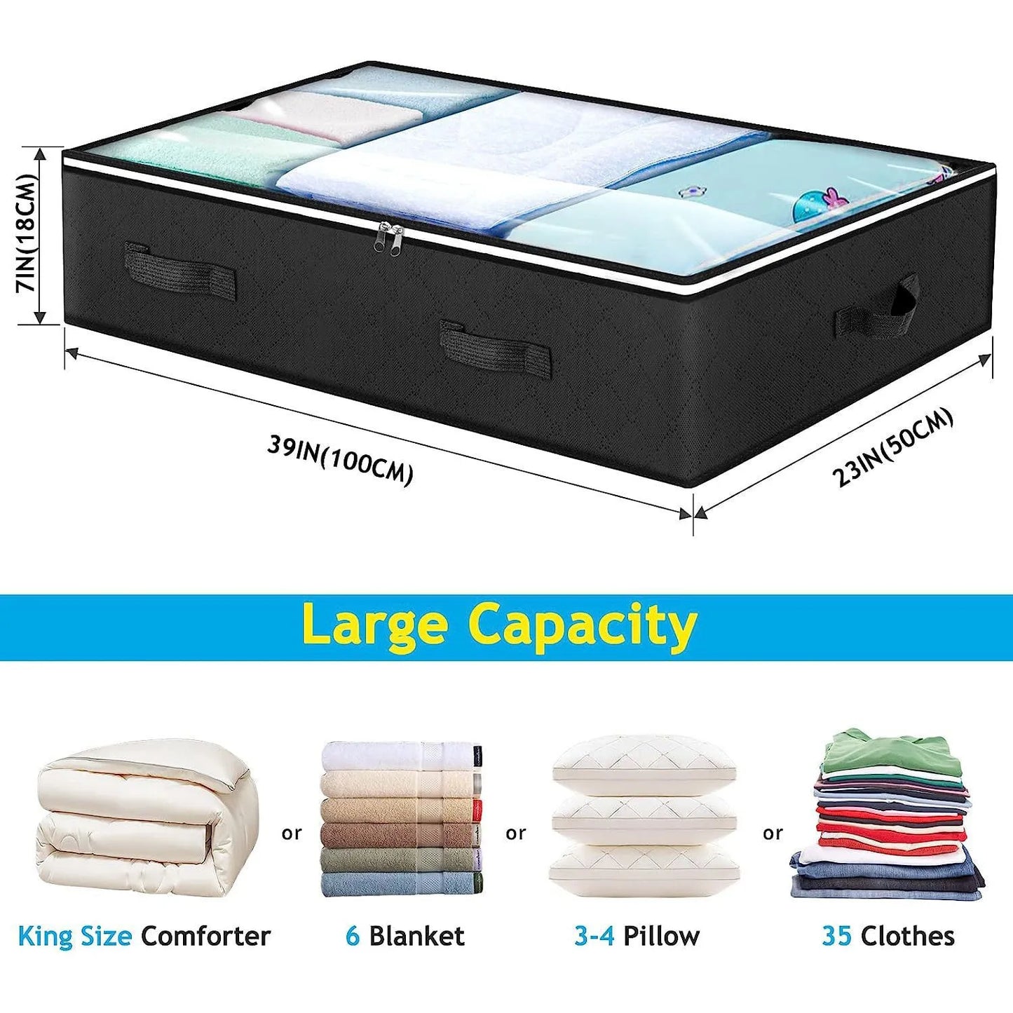 Under-Bed Storage Bags with Clear Window