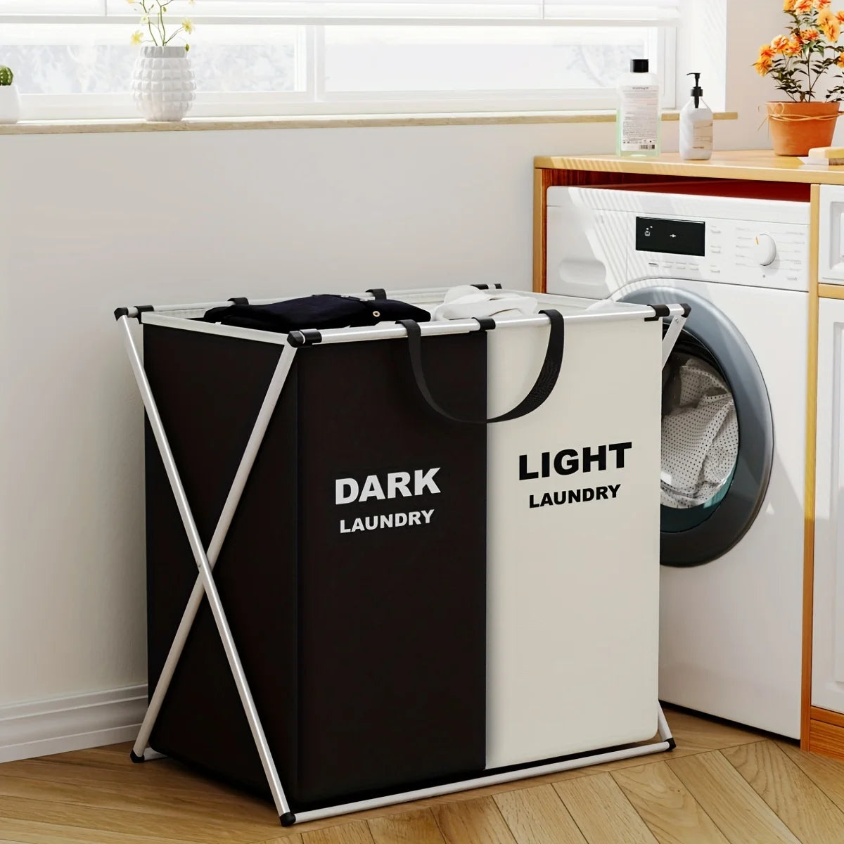 Foldable Divided Laundry Hamper