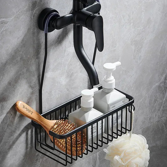 No-Drill Aluminum Shower Shelf