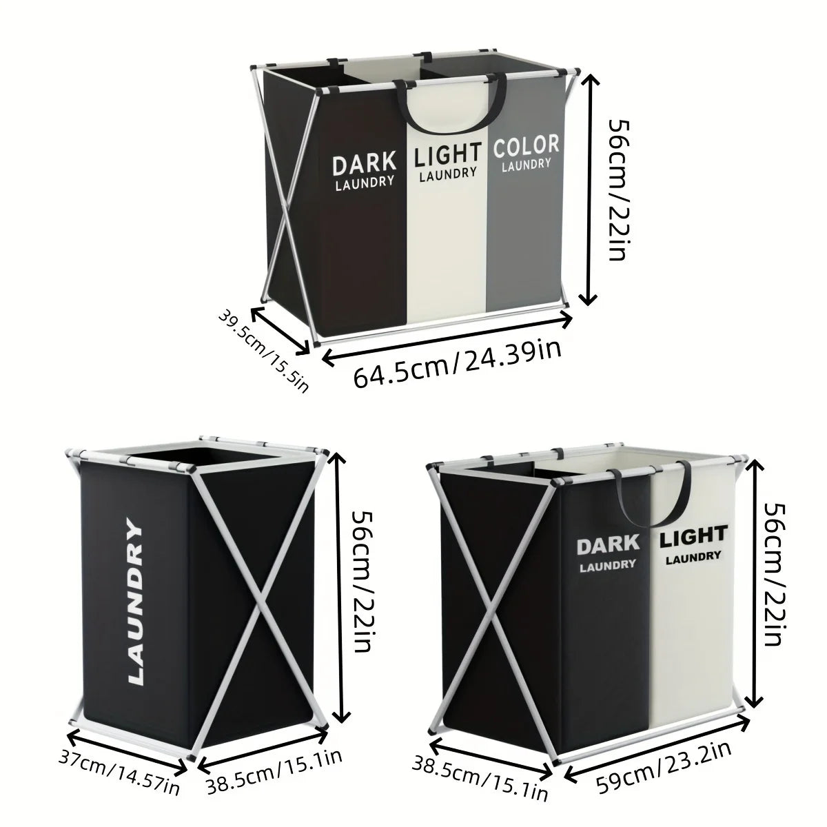Foldable Divided Laundry Hamper