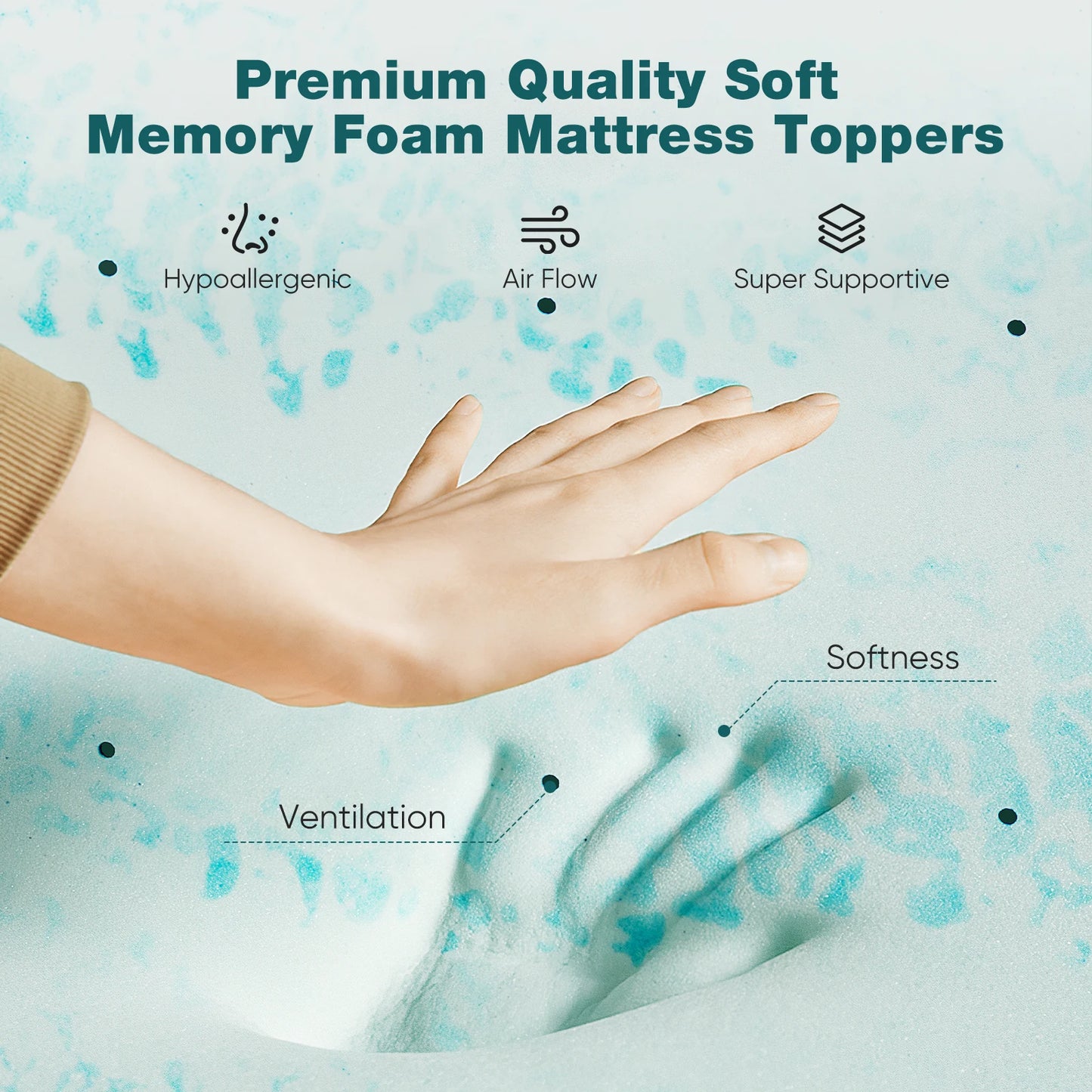 Cooling Gel Memory Foam Mattress Topper