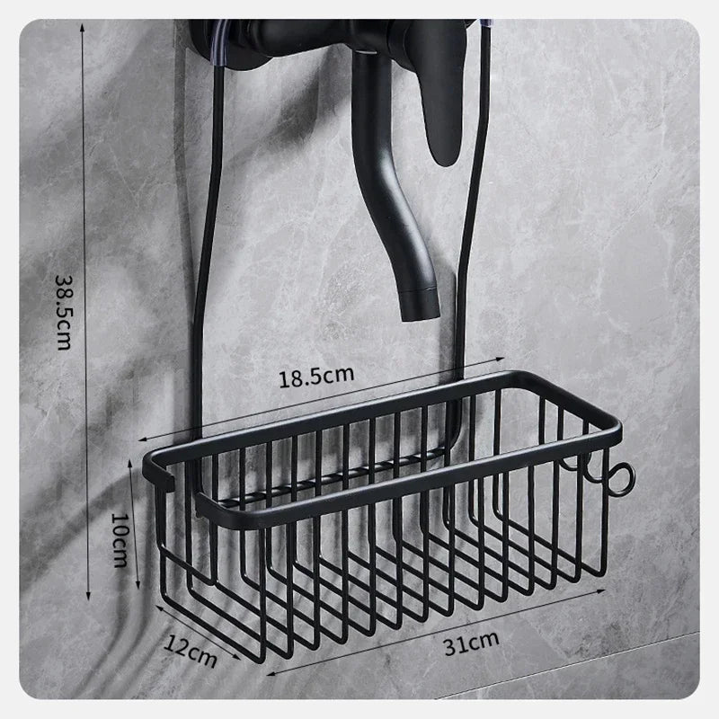 No-Drill Aluminum Shower Shelf