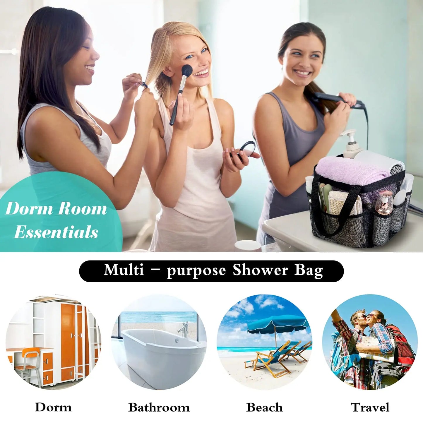 Mesh Shower Caddy Tote